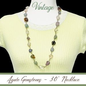 Multicolored Agate Gemstones Necklace